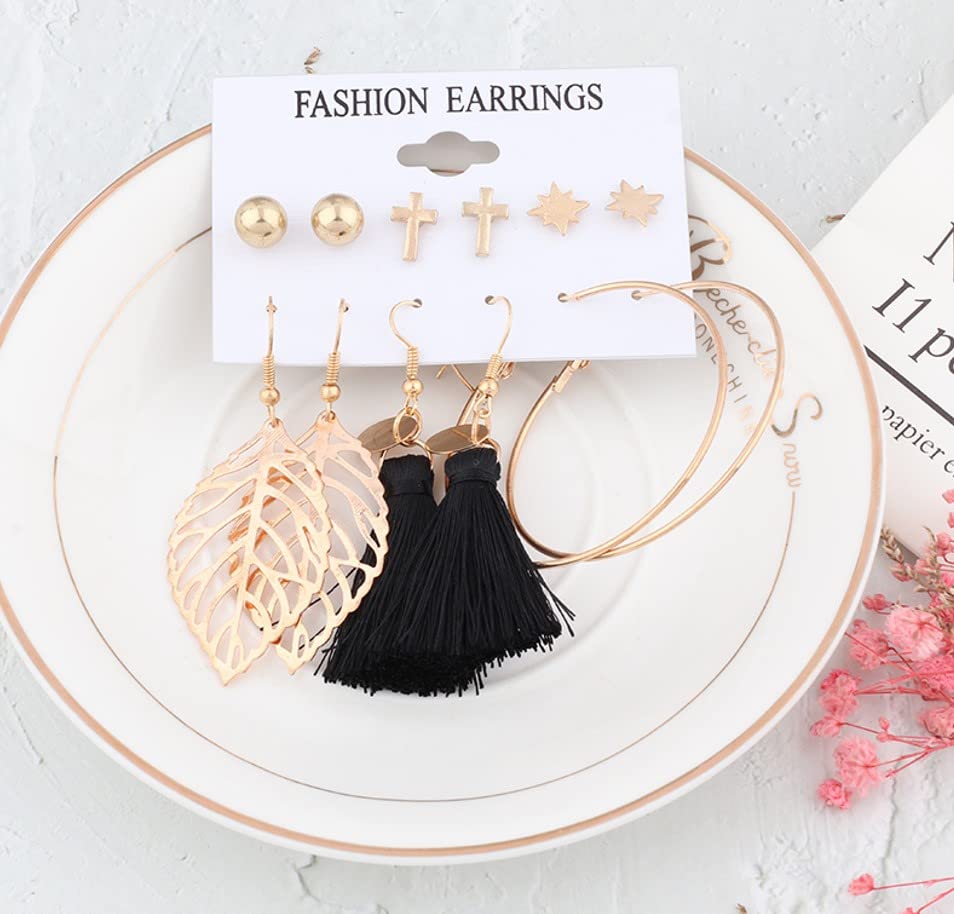 Image of ANNACREATIONS Stylish combo of pearl stud hoop earrings set for Women Girls