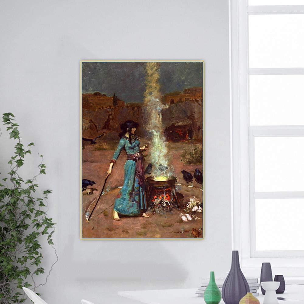 William Waterhouse《The Magic Circle》 DIY 5D Diamond Painting Kits 5D Paint with Diamonds,DIY Painting Kit Paint by Number Birthday Gifts