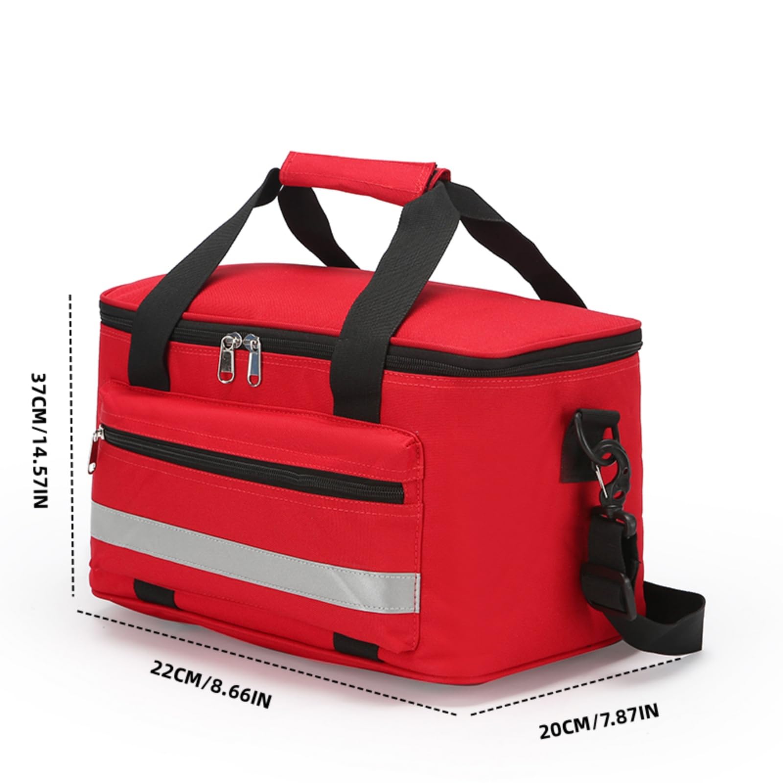 Borsa di pronto soccorso vuota, borsa medica di emergenza con strisce riflettenti, borsa portatile per medicine per viaggi, campeggio, auto, all'aperto e casa., Verde militare