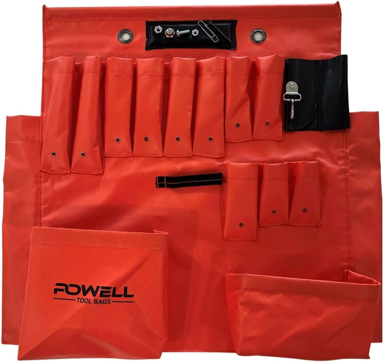Powell Tool Apron with Hammer & Hanging Loops - Magnetic Tool Apron with Wall-Standing Feature Keeps Tools Organized for Mechanics, Carpenters & Electricians- Heavy Duty Apron for Workshop & Job Sites