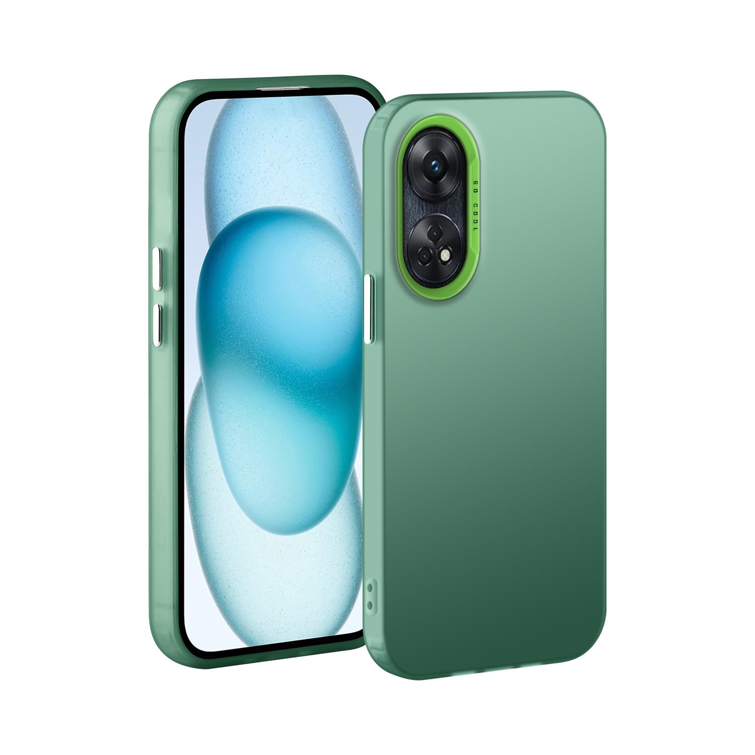 XINYEXIN Cover Per Oppo Reno8 Pro – Custodia Antiurto Con Supporto Anello 360°, Traslucida Army Green - 2