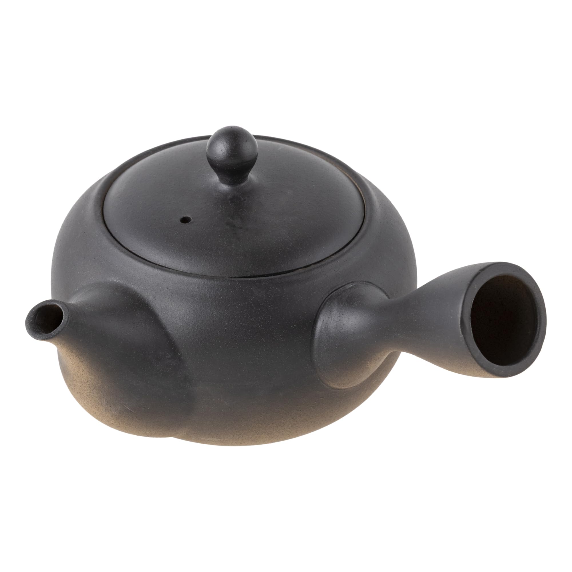 Tokoname Ware TK059 Teapot, Sato Yama Black Blowing, 14.2 fl oz (430 ml), Flat Net, Deep Steamed Tea, Sencha, For Brown Rice, Made in Japan with Box : Home & Kitchen