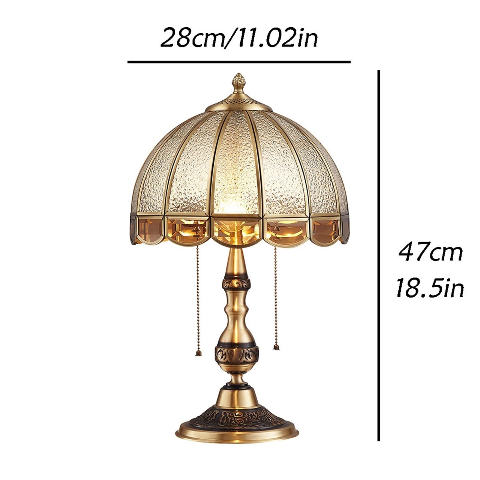 Affascinante Lampada da scrivania europea in rame, soggiorno, studio, lampada decorativa, camera letto, comodino antica con paralume in vetro Arredamento per la casa