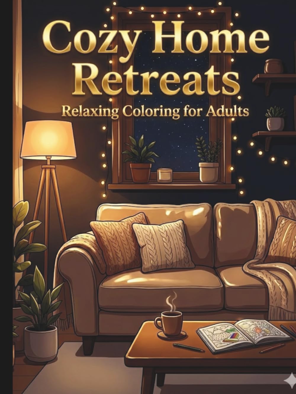 Cozy Home Retreats: Bold & Easy Coloring Book for Adults to Relax, De-Stress & Enjoy Hygge Moments