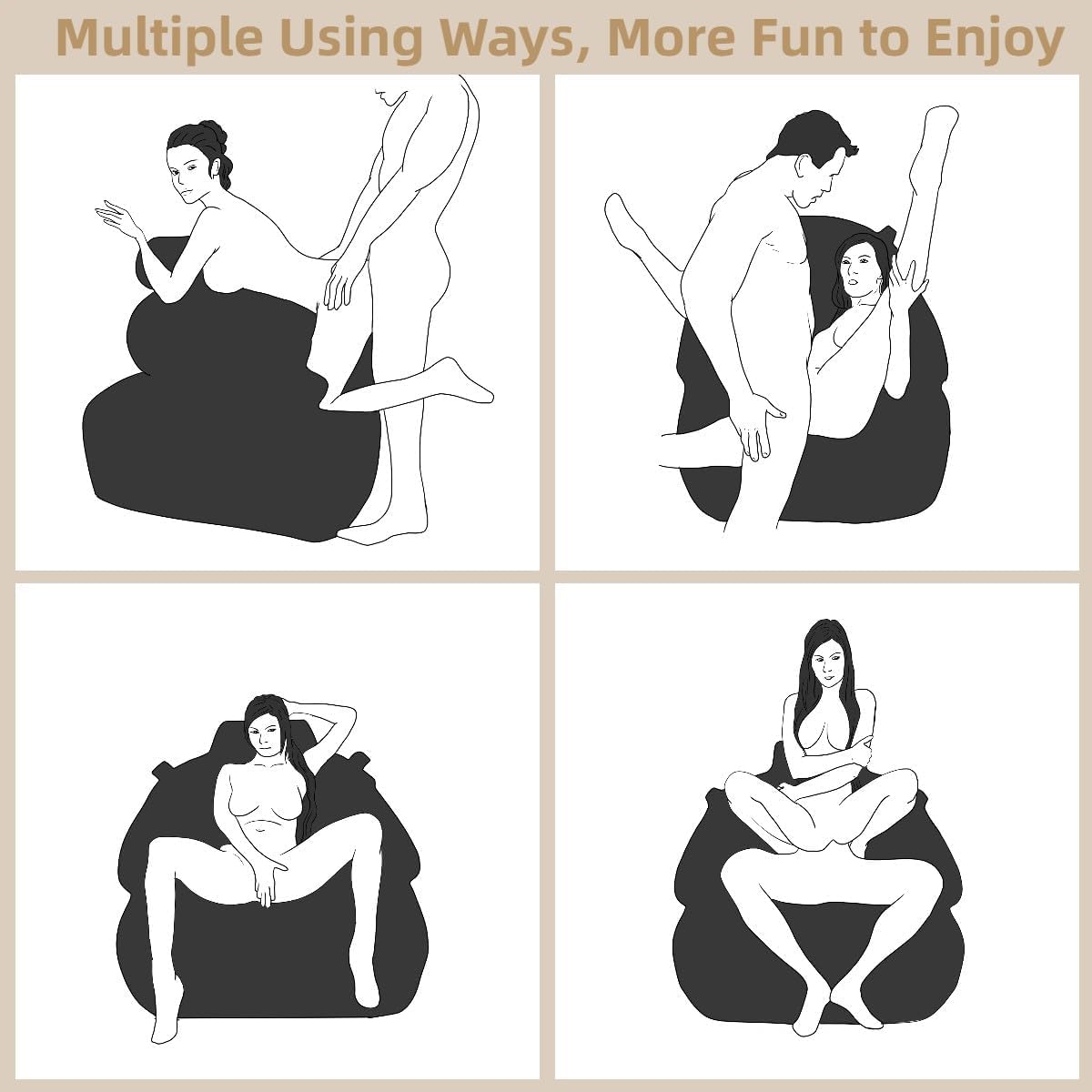 Mobilier sexuel Canapé sexuel gonflable BDSM Chaise avec menottes de bondage entraves pour les pieds Jouet sexuel Couples Jouet de positionnement pour position plus profonde Chaise de support pour