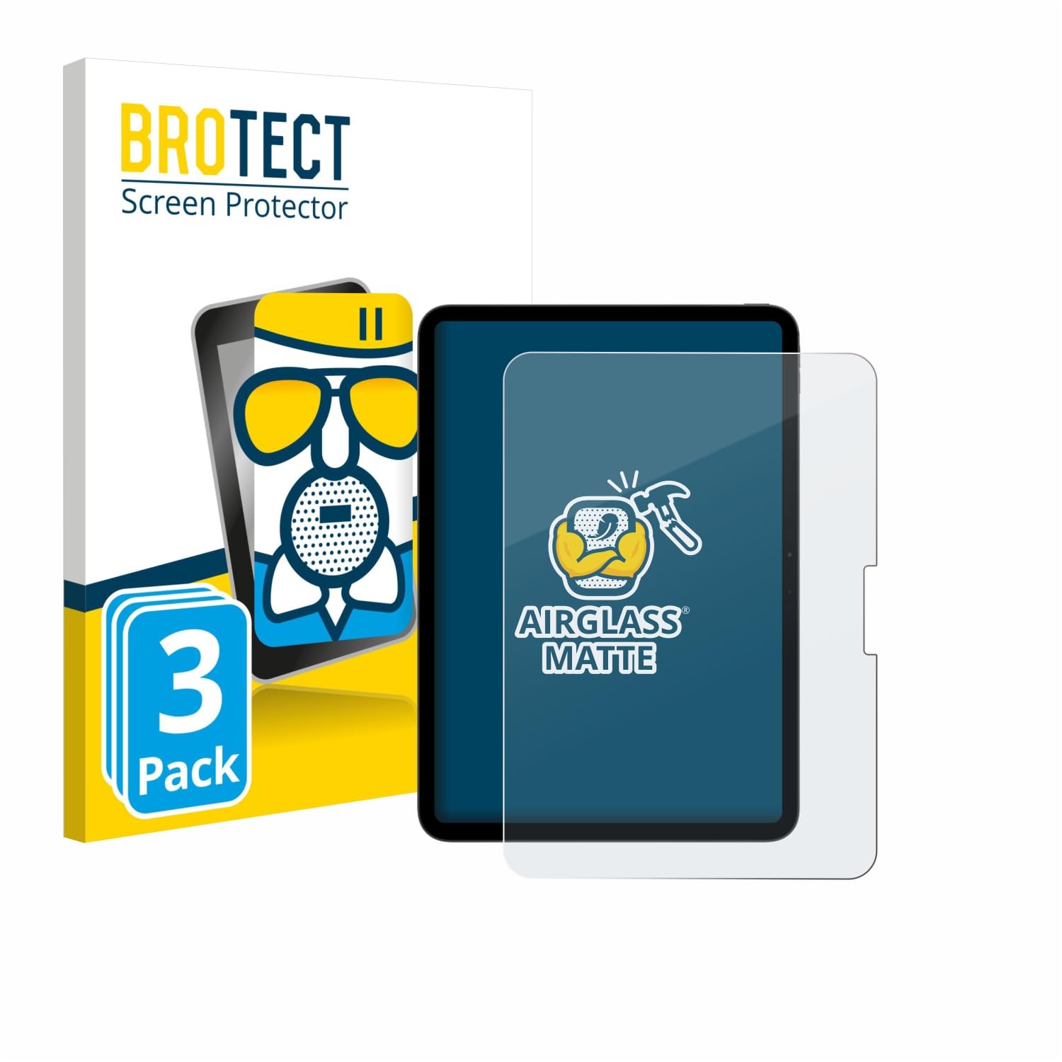brotect 3 Pezzi Pellicola Vetro per Apple iPad Pro 11" M5 2025 | Opaca Protezione Schermo Made in Germany, Anti-Riflesso Durezza 9H Anti-Graffio