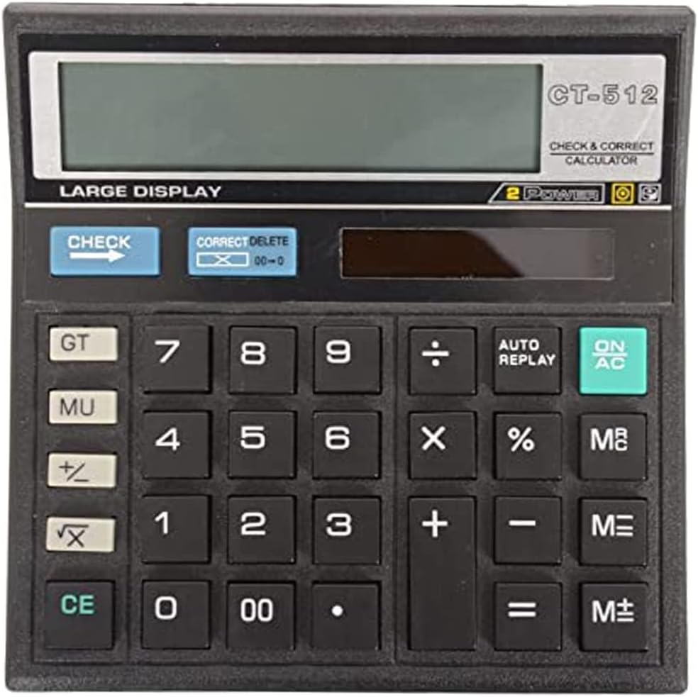 Saanwara Creations CT-512 12 Digit Dual Power Basic Calculator with Off Button for Office & Study Purpose