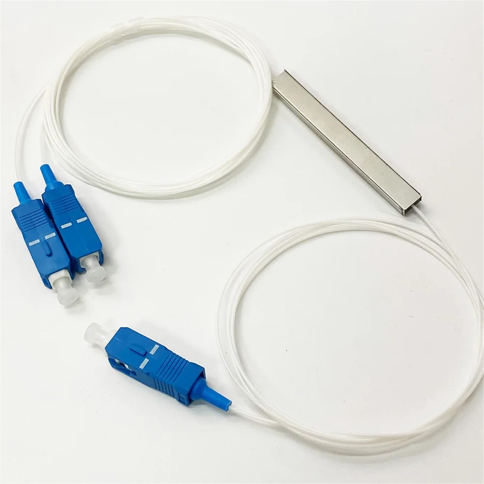 Câble à Fibre Optique Séparateur Optique SC UPC 0.9mm 1x2 FTTH, 10 pièces, séparateur de Fiber Optique SC UPC PLC coupleur Optique monomode Simplex, Tuyau en Acier PVC Cavalier Fibre Optique