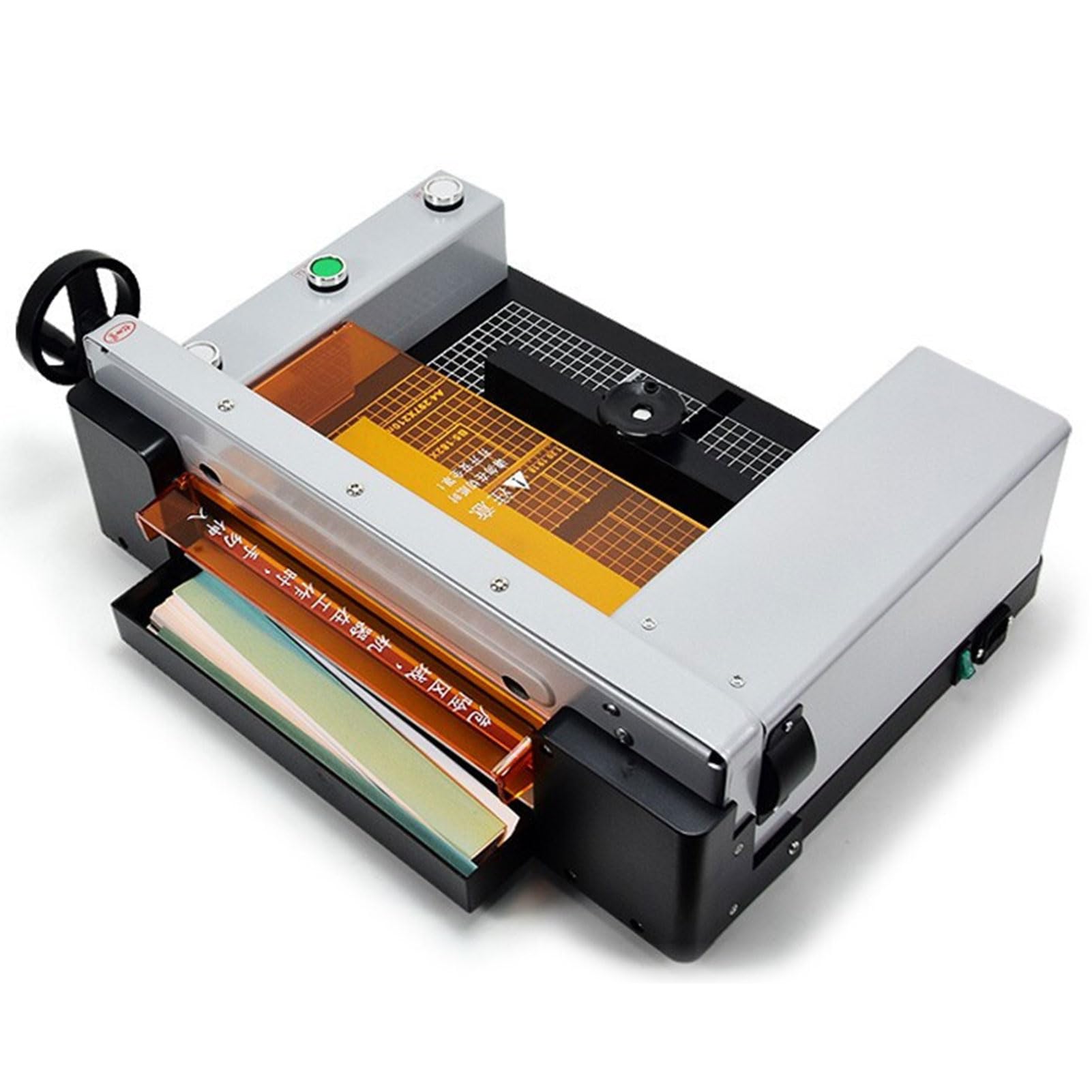 Tagliacarte Elettrico, taglierina Automatica a ghigliottina per carichi Pesanti con griglia e Coperchio, Dimensioni di Taglio 300 mm, Spessore di Taglio 40 mm, per Ufficio, casa, Scuola