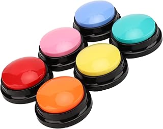 Botão de Gravação de Voz de 30 Segundos, 6 Unidades de Botões de Fala para Cães, Campainha para Treinamento de Animais de Estimação, Botões de Fala para Treinamento de Cães de