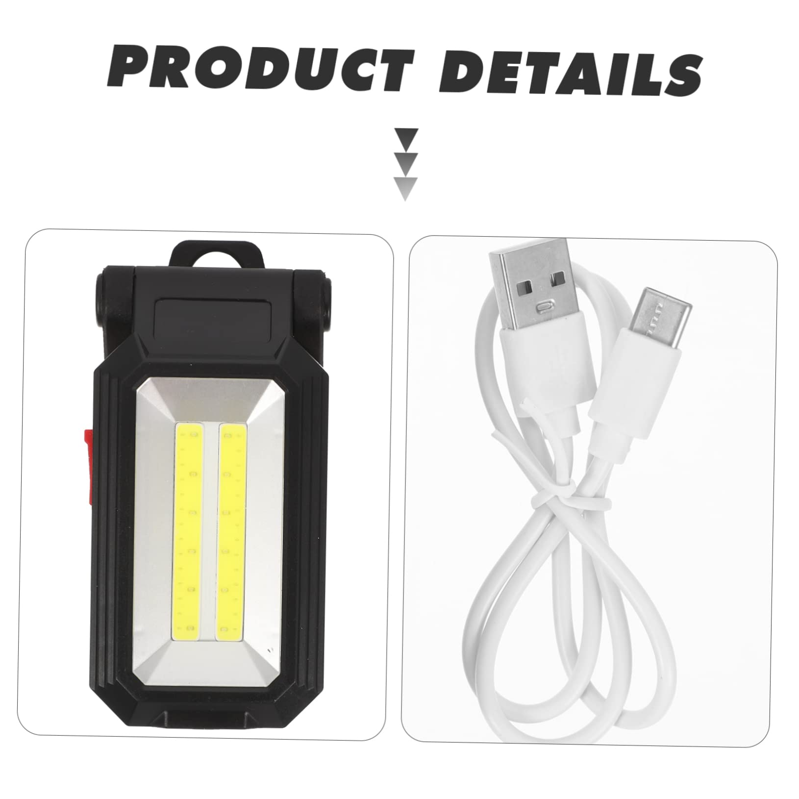 Wiederaufladbare LED Arbeitsleuchte Schwarz mit Magnet, Verstellbar