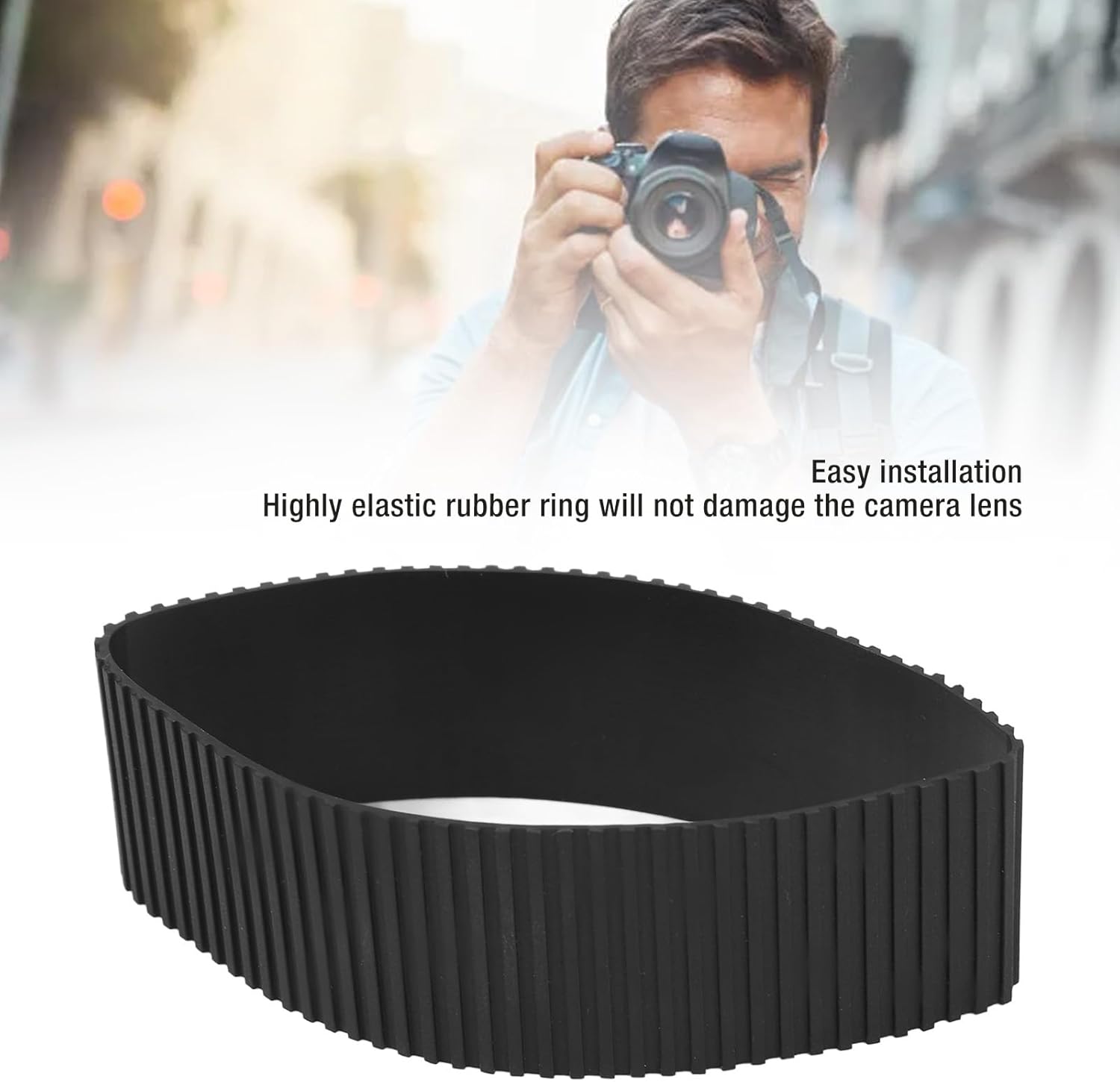 Lens Rubber Ring Zoom Grip Rubber Ring for 24-70mm F2.8 SEL2470 Lens Focus Rubber Grip Ring, Lens Zoom Grip for 24 to 70mm F2.8 SEL2470GM, Black