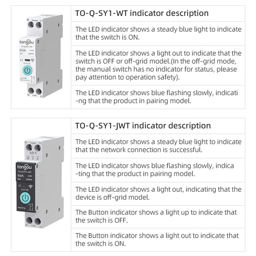1P 6A 10A 16A 20A 25A 32A 40A 50A 63A TUYA WiFi Smart Circuit Interrupter Switch Smart Home Wireless Remote Control WiFi Switch (20A No Metering)