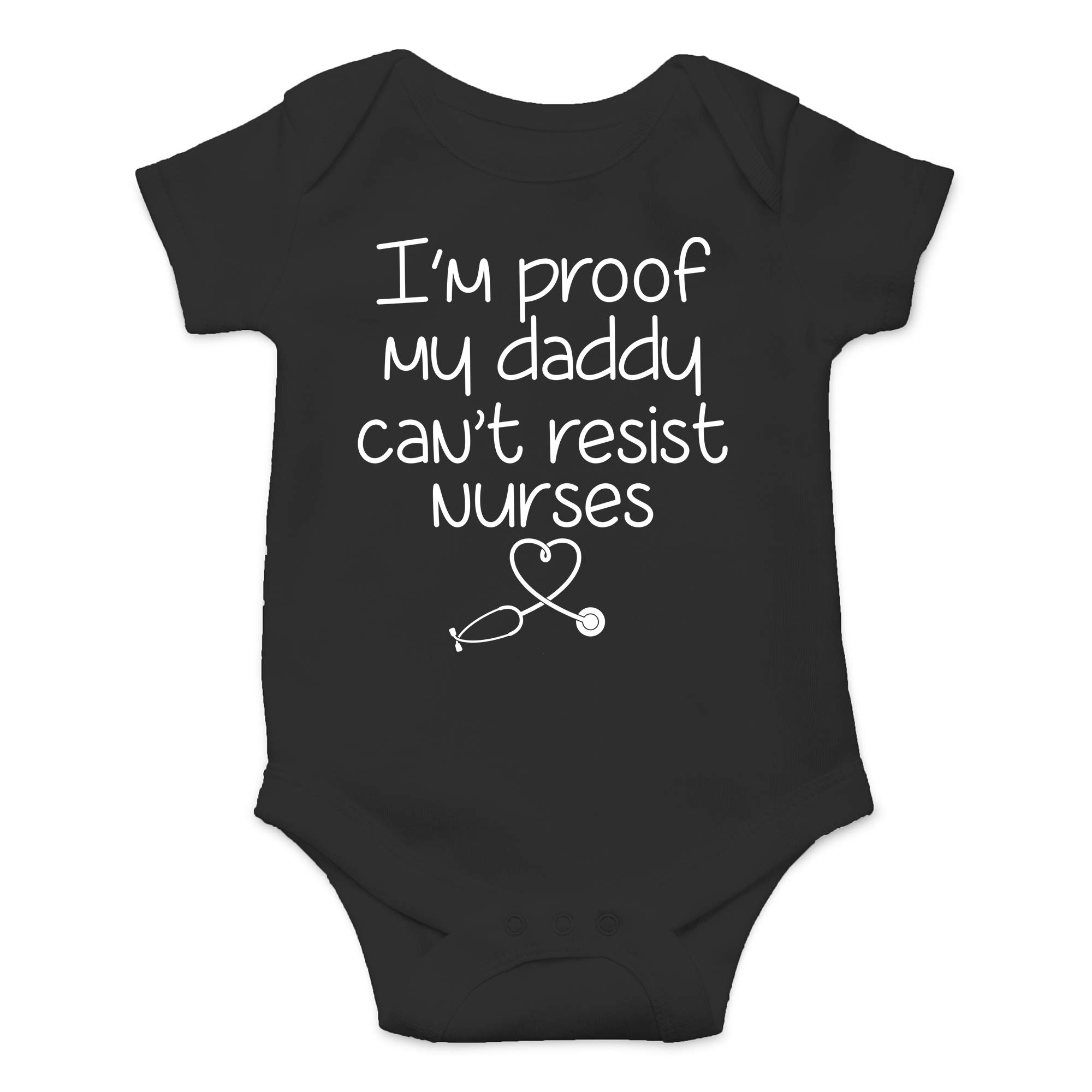 CBTwearI'm Proof My Daddy Can't Resist Nurses Baby Bodysuit Funny Infant Outfit Unisex Comfy Romper