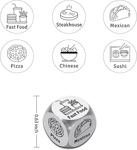 Miniatura 2 de Dados de comida para parejas, idea de cita nocturna, regalos para novio y novia 1 Año 11 aniversario para ella él Fechado Dados de decisión de