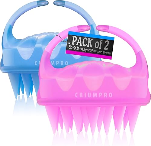 Miniatura 8 de Cbiumpro Masajeador de cuero cabelludo, cepillo de champú para el cabello, cepillo para el cuero cabelludo, limpiador para el cuero cabelludo para