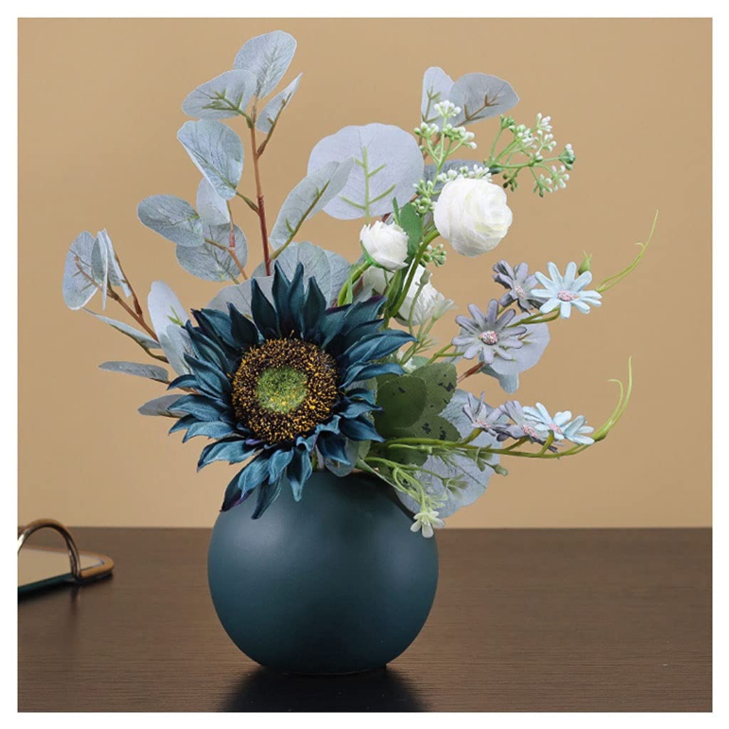 DFGHNBVC Artificial Flowers Artificial Flowers Indoor Desktop Simulation Floral Decoration Living Room Fake Flowers Dried Flower Bouquet Vase Table Arrangement Fake Flowers.D-Q