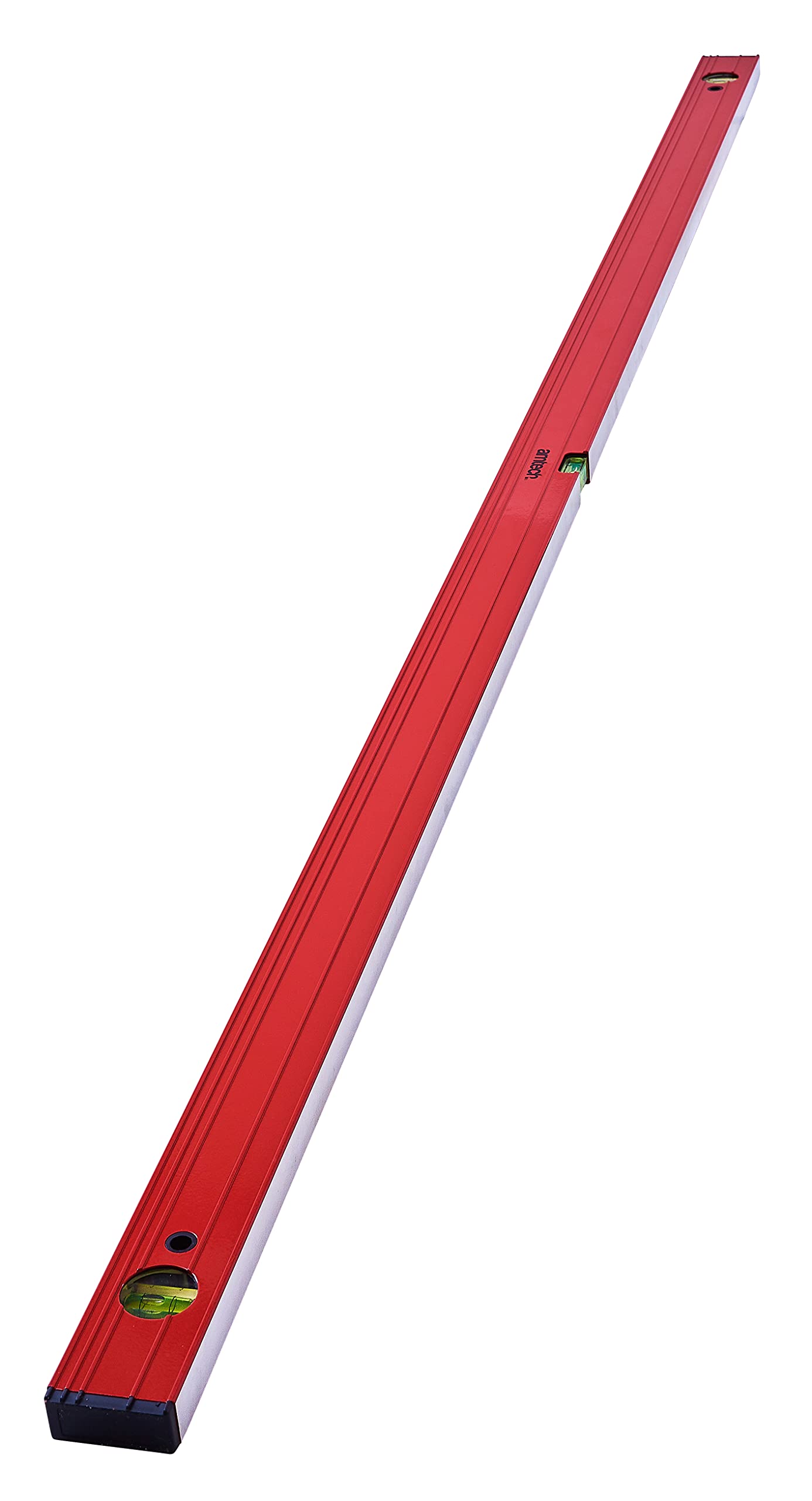 Amtech Red - Ribbed Spirit Level, Heavy-Duty Aluminium With 3 Vials And Milled Faces, For Walls, Decking And Framing, 180 Cm / 72 In