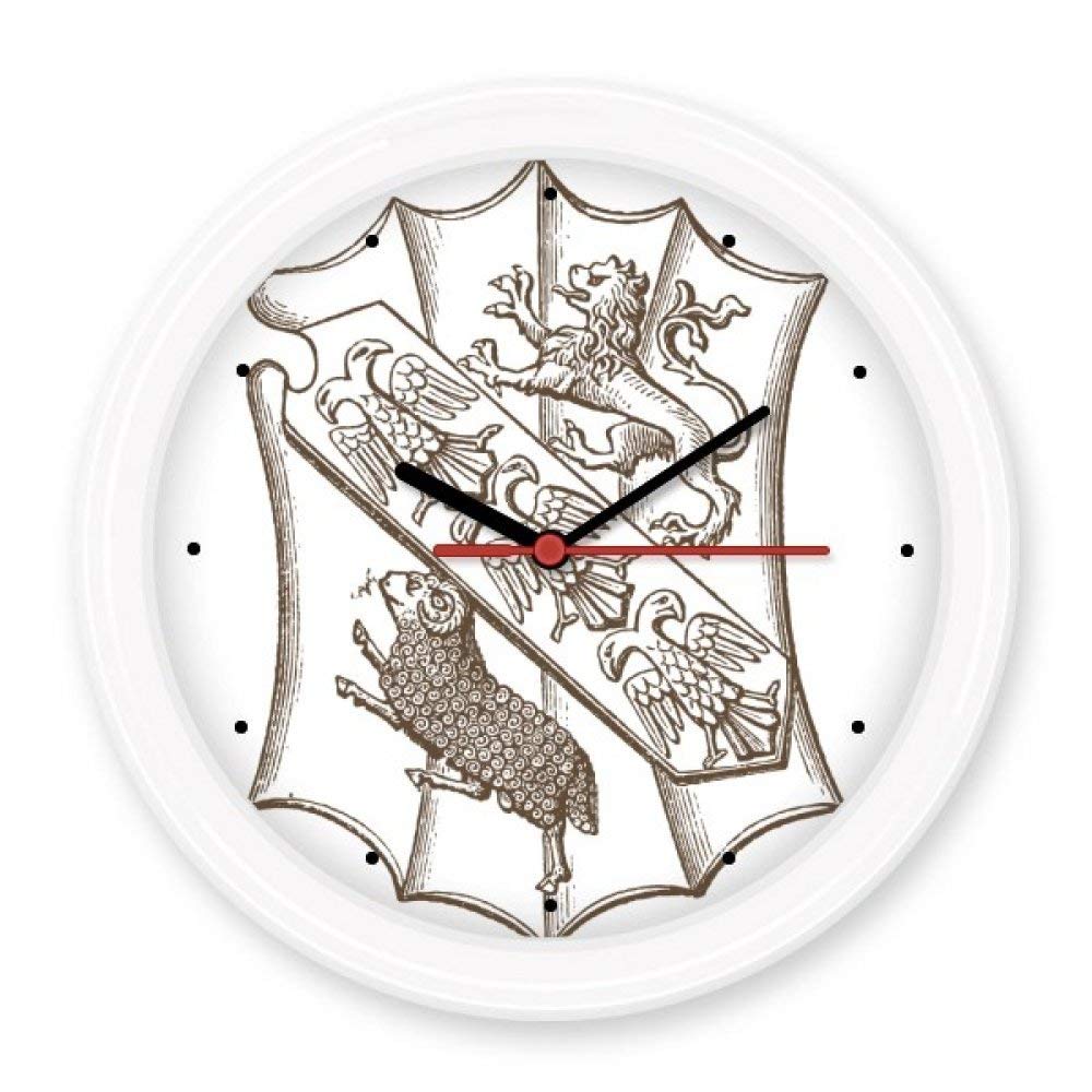Horloge silencieuse BeatCong sans tic-tac motif lion baroque noir blanc