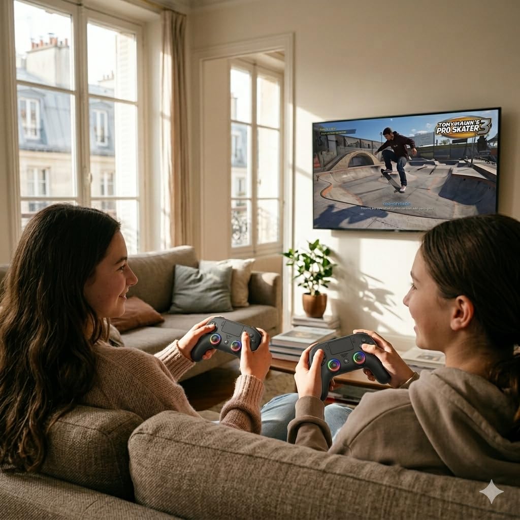SUBSONIC Controller PS5 Wireless Paddle LED Programmabili Vibrazione Funzione Touch Nero