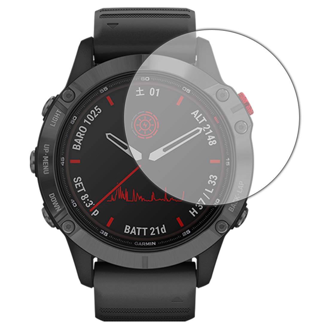 Amazon.co.jp: PDA工房 GARMIN fenix 6 Pro Dual Power 9H高硬度[光沢 