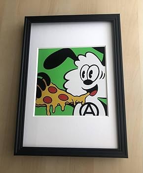 Amazon.co.jp: kj 額装品 ヴィック vick ピザ verdy イラスト A4
