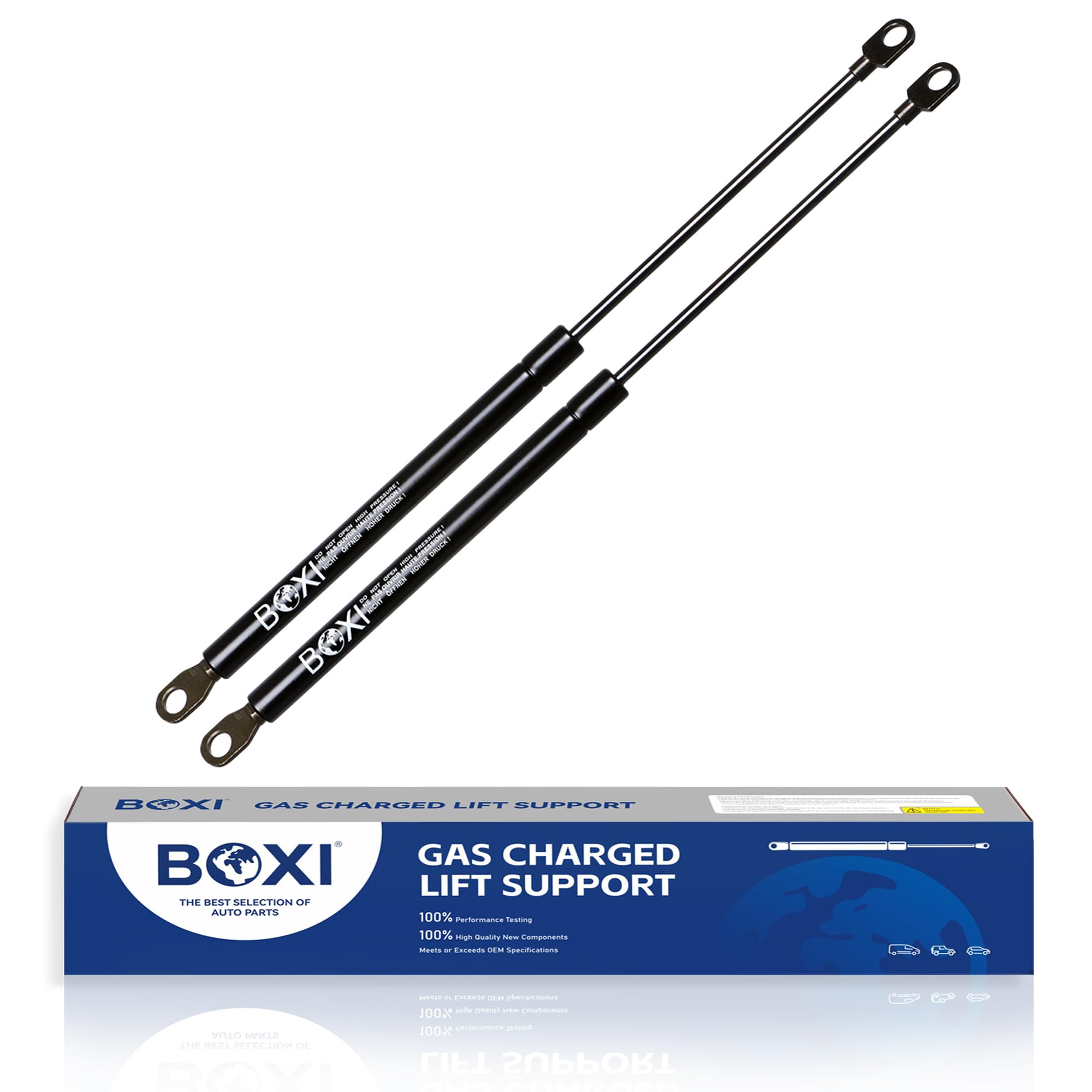 BOXI 2pcs Universal Lift Supports Struts Shocks Gas Struts Shocks Springs Supports Extended Length 10 inches/Compressed Length 6.75 inches / 60lbs Force / 10.2mm Eyelet Hole Ends | SG459003 4037