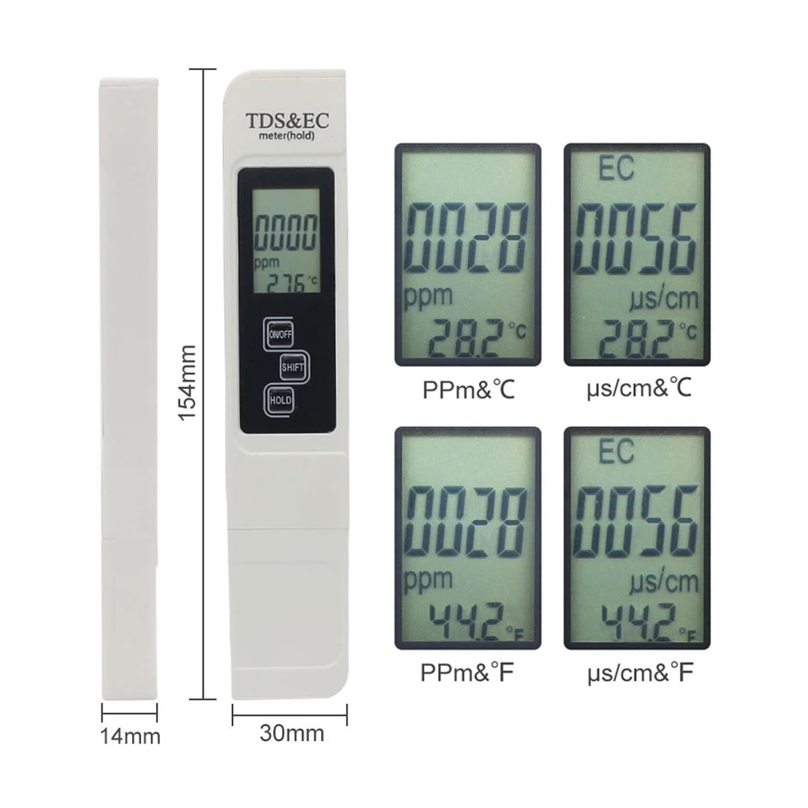 Probador de pH del agua, Medidor TDS De 10 Piezas, Bolígrafo Agua Portátil, Probador Conductividad EC, Monitor Calidad, Concentración Fertilizantes Para Bebidas,para agua potable,