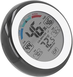 Outdoor Thermometer Hygrometer Digital Meter Round Home Touchscreen Color Digital Thermometer Hygrometer Thermometer. Measuring Meter Circular Circle Indoor Hygrometer Hygrometer