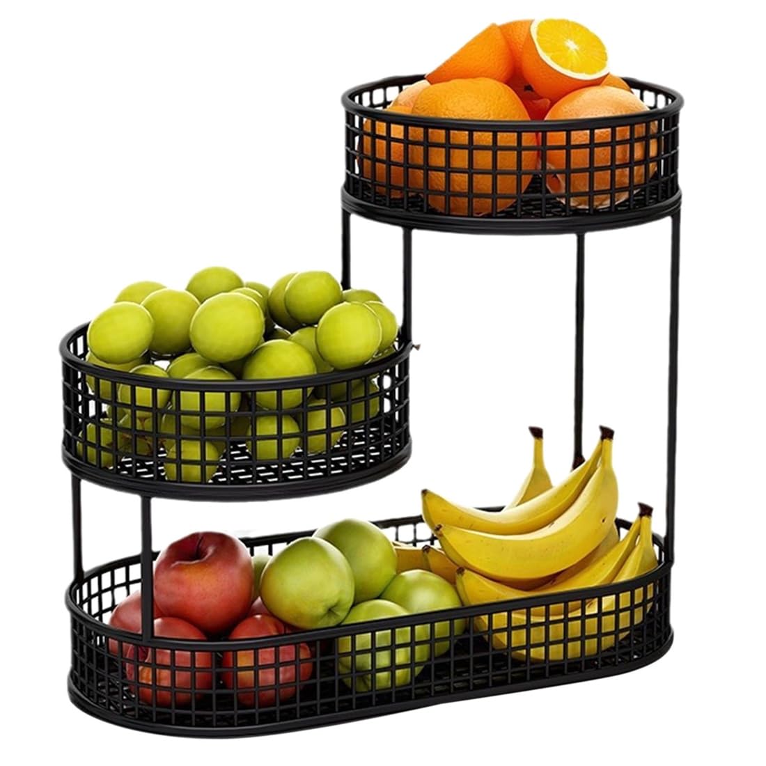 Frutero de acero inoxidable de alta calidad con diseño multicapa para una cocina elegante