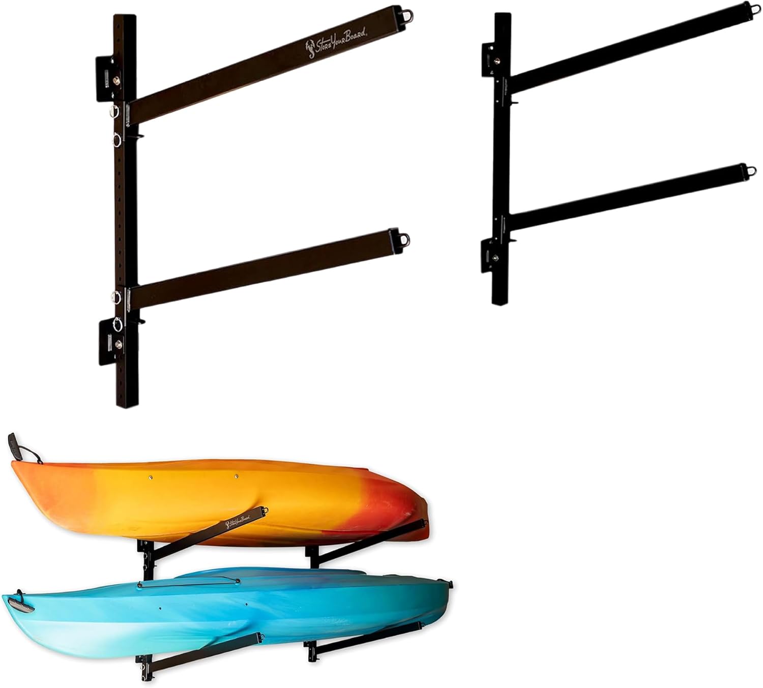 StoreYourBoard G-Kayak Wall Rack – Heavy-Duty Indoor Kayak Rack for 2 Boats, Adjustable Storage Wall Mount Hanger, Space-Saving Indoor Storage for Kayak Wall Mount - Holds 200 lbs - Silver - Image 5