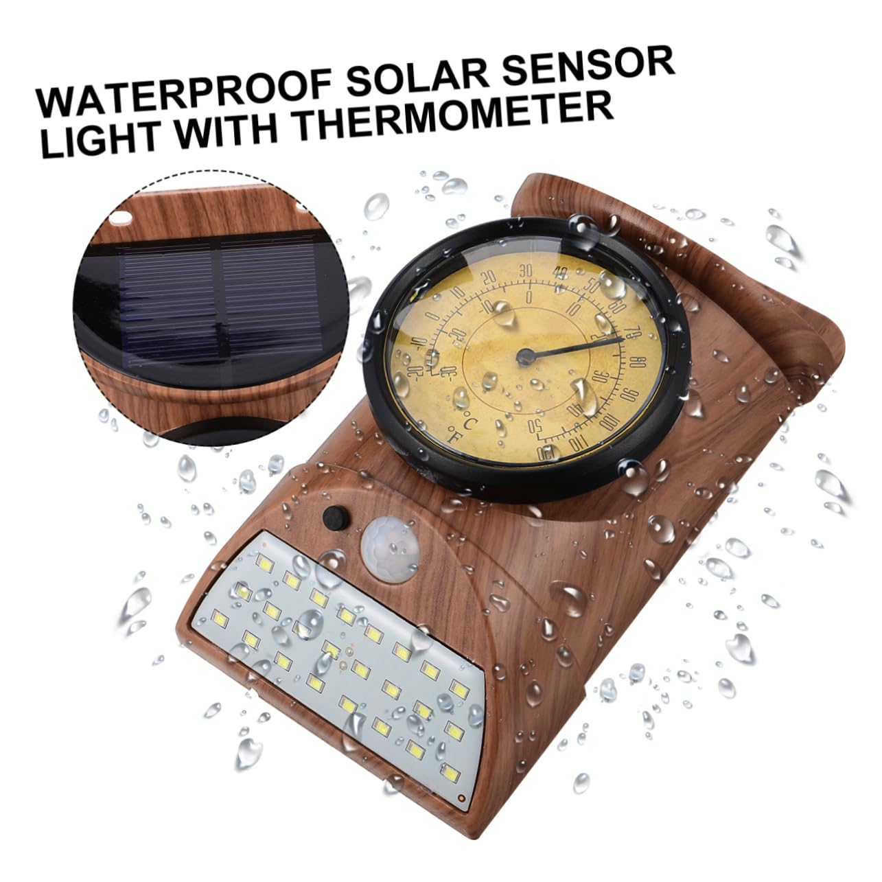 OFFSCH Lar Lamp Thermometer Outdoor Wall Light for House Sensor Lights for Outside