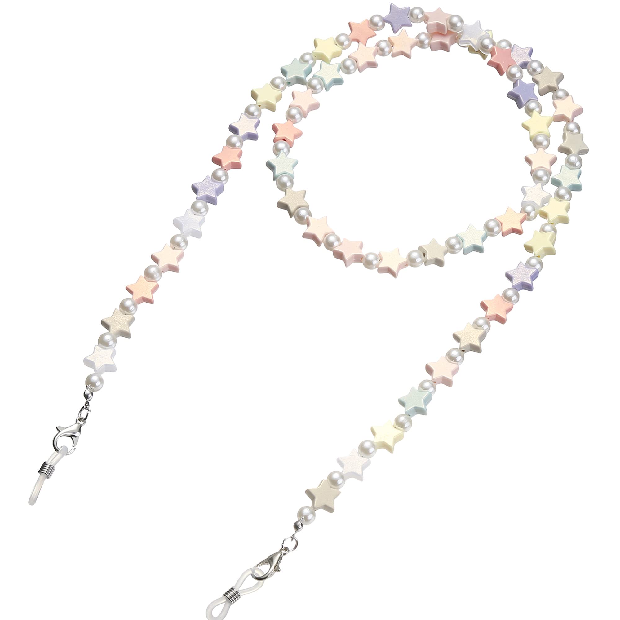 Beaded Eyeglass Chain Face Mask Lanyards Mask Holders Around Neck Strap for Women Adult - Star