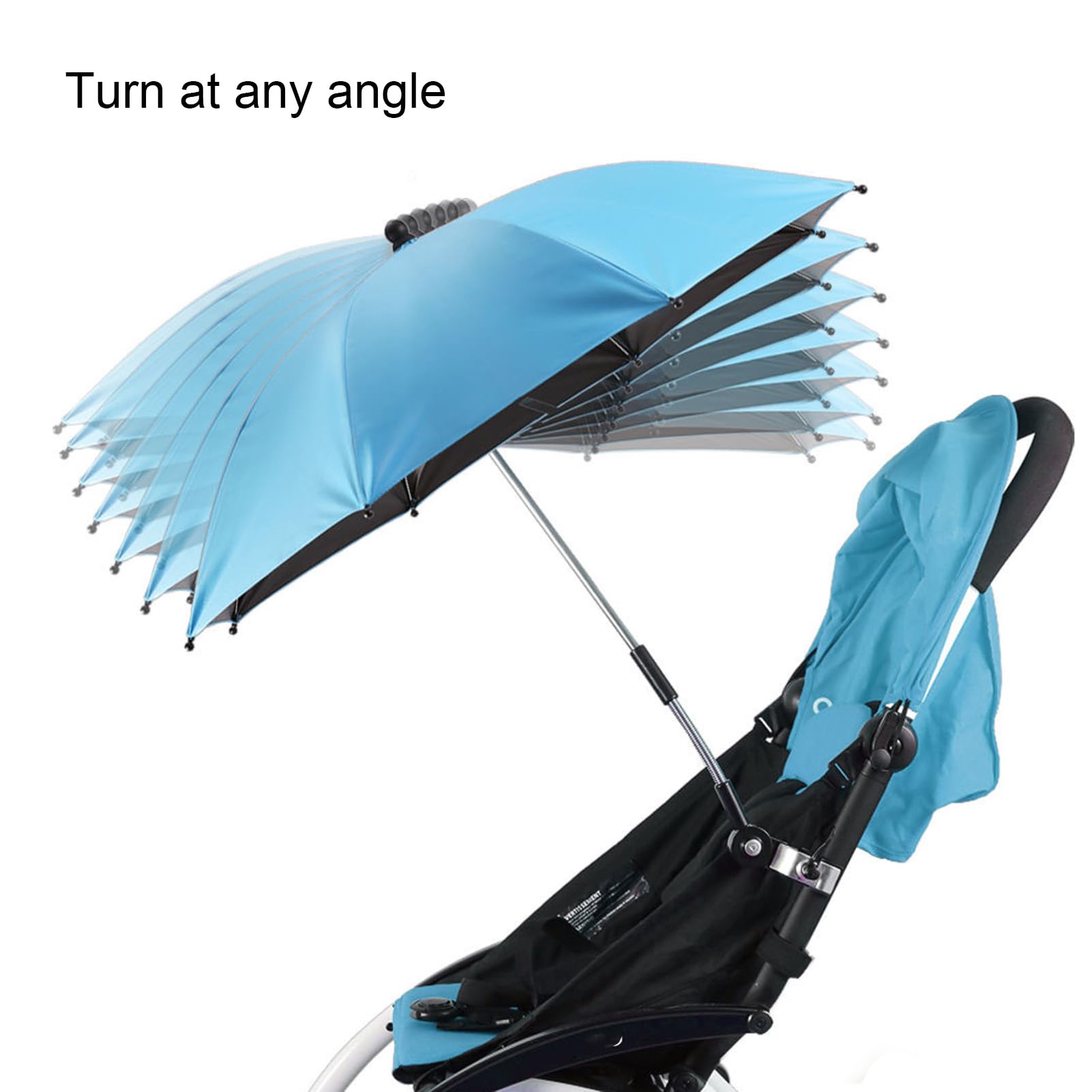 Amazon.com: Baby Stroller Umbrella, Universal Baby Parasol with Sun  Protection Fabrics with Coating, Umbrella for Stroller, Stroller Umbrella  Attachment for Baby (Grey) :