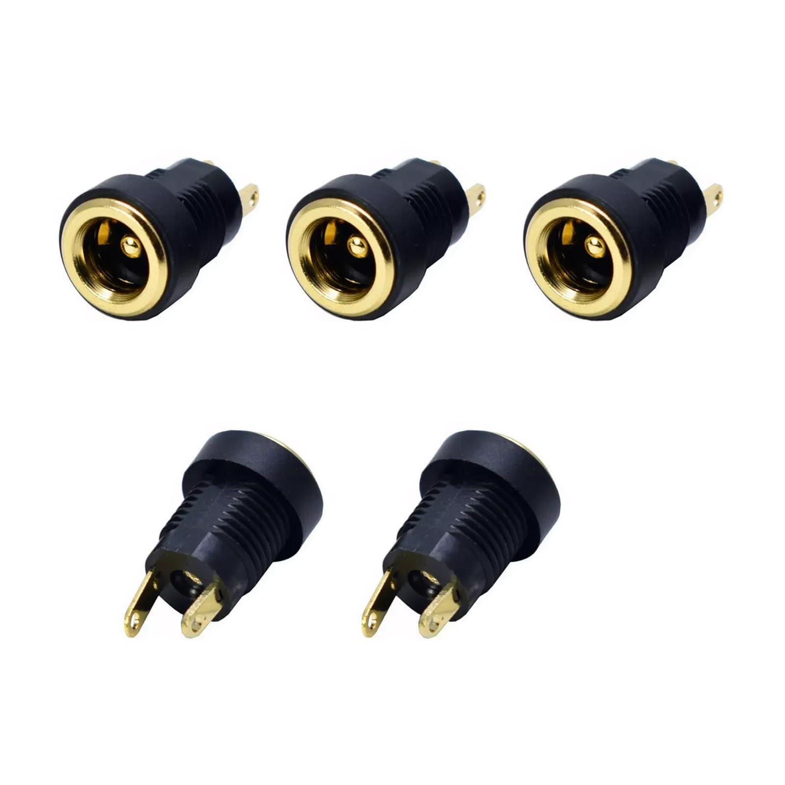 CentIoT - DC Power Supply Socket Male Jack Connector - Round Panel Chasis Mount 12V 3A (2.1 x 5.5MM GOLD PLATED)-image-0