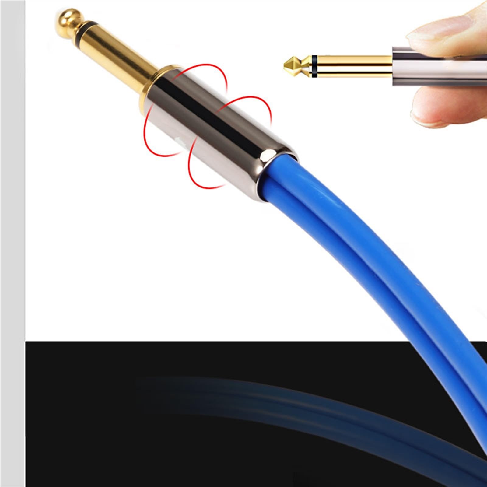 kabel audio do gitary 6.5 Duży Dwużyłowy Kabel Audio Gitara Podłączona Do Wzmacniacza Mocy Kabel Audio 6.5 Jednopunktowy Dwuprzewodowy (Color : 1 meter)
