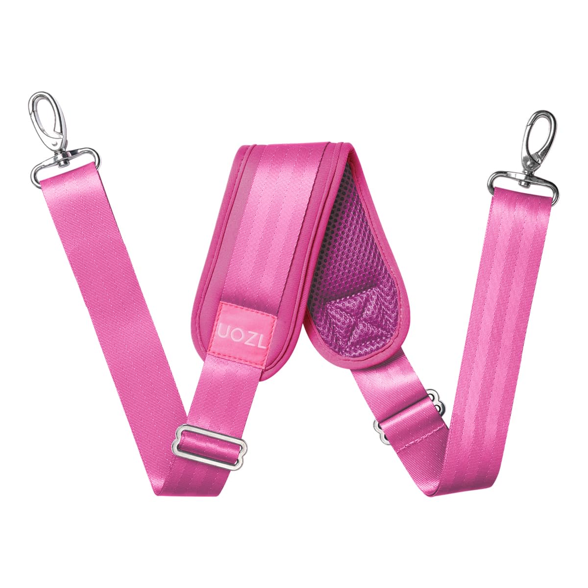 59 Inch Shoulder Straps, Soft with Ultra-Thick Fixed Shoulder Pad, Two Way Independently Adjustable Buckle Replacement Straps for Laptop Bag Messenger Bag Tool Bag Luggage,Rose Red