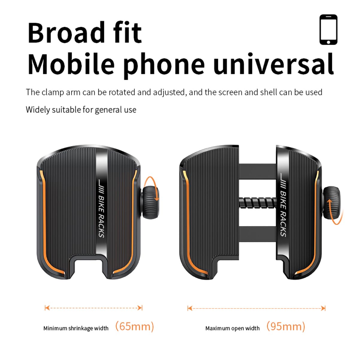 Uchwyt na telefon motocyklowy – uniwersalny elastyczny uchwyt na telefon do roweru, ATV, obracany o 360°, odporny na wstrząsy