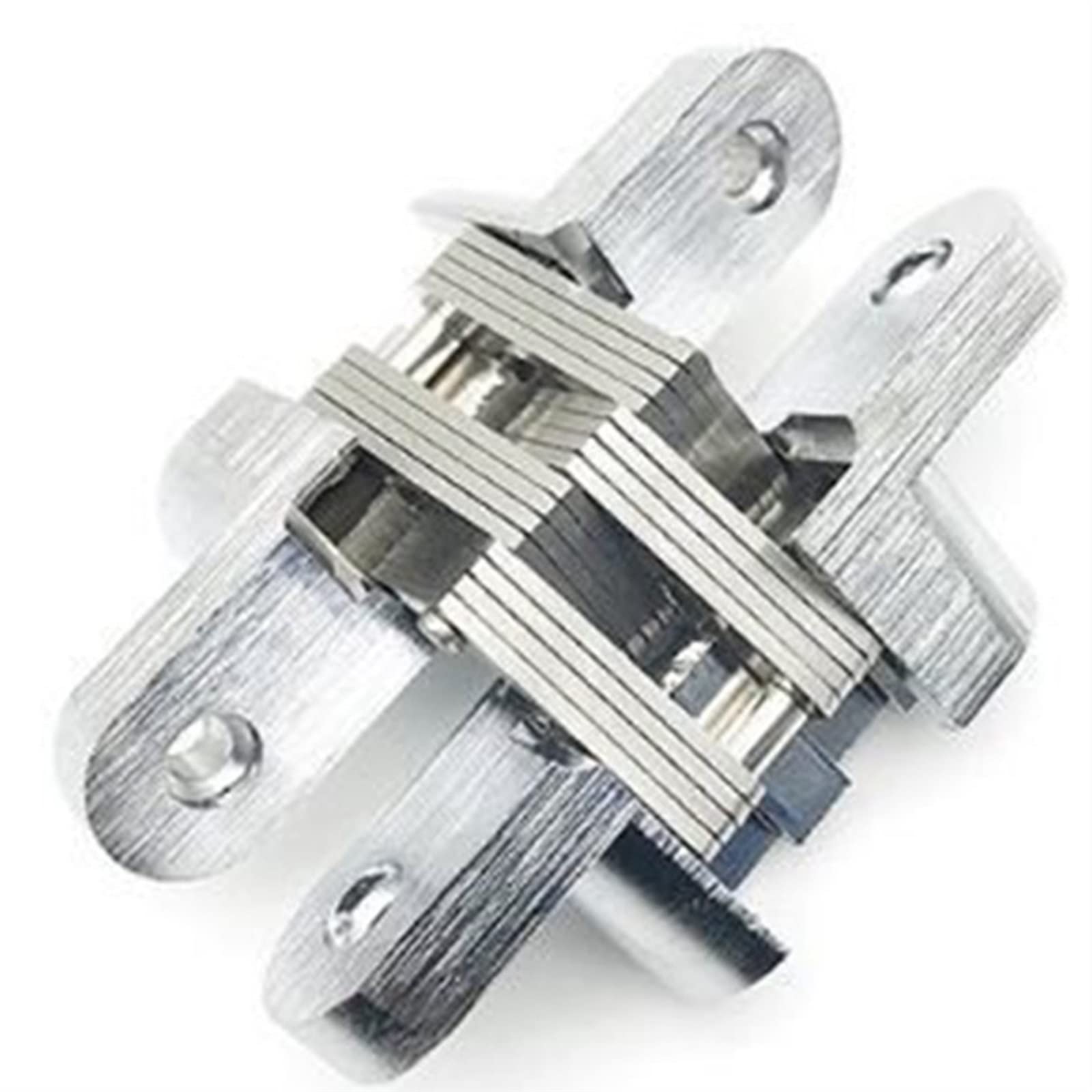 Nvsfzgiyg Silver 2Pcs Stainless Steel Hidden Hinges Invisible Folding Door Hinge 180 Degree Concealed Cross For Gate Cupboardhome Hardware(A)