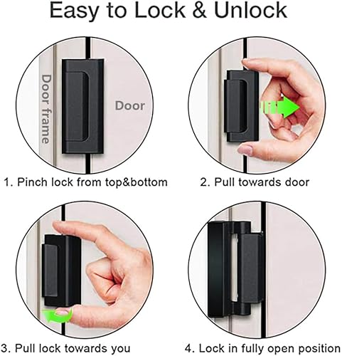 Miniatura 6 de BPQWLF Cerradura de refuerzo de puerta, refuerzo de cerradura de puerta de seguridad para el hogar, cerraduras de puerta de seguridad para niños,