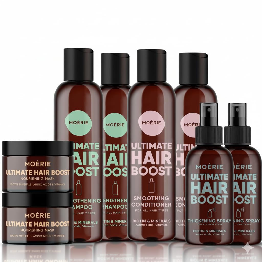 Shampoo and Conditioner Plus Hair Mask and Hair Spray Mega Pack – The Ultimate Hair Care Set – For Longer, Thicker, Fuller Hair - Volumizing Hair Products – Paraben & Silicone Free - 8 items