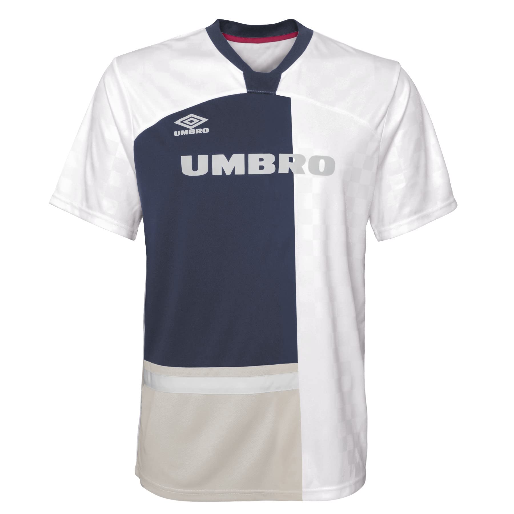 Tシャツ・カットソー UMBRO BLOKE OG Stripe Jacquard Round Short Sleeve Jersey Whi UMBRO BLOKE OG Stripe Jacquard Round Short Sleeve Jersey