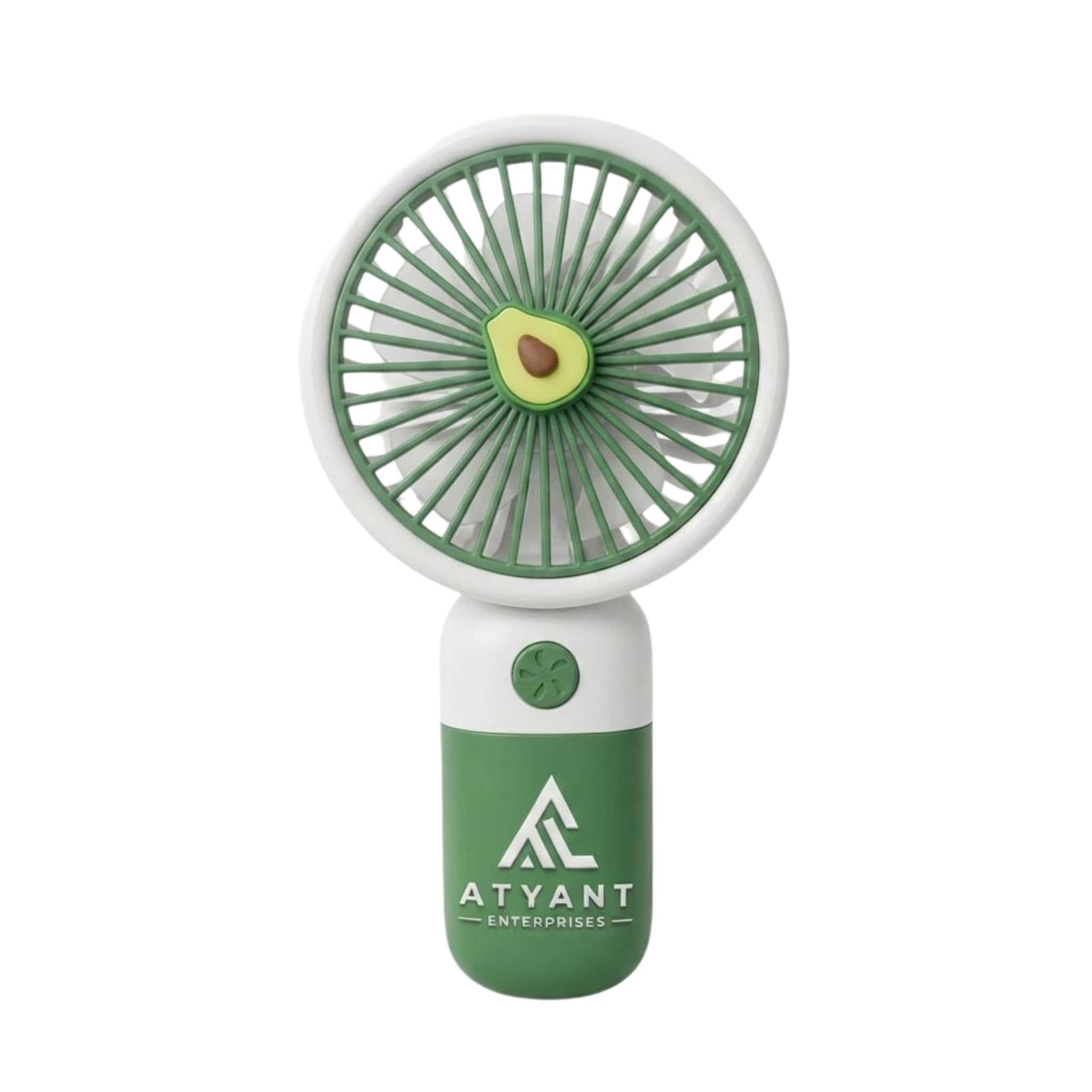 portable handheld mini fan – usb rechargeable cute avocado design personal cooling fan, whisper-quiet operation, compact tabletop desk & pocket fan with type-c cable for travel.