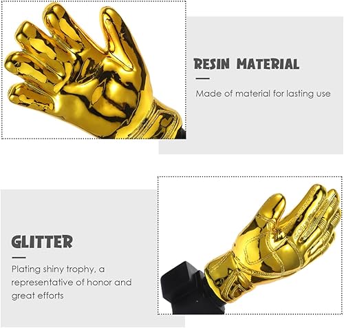 Miniatura 5 de ULTNICE Trofeo de portero dorado, guantes de portero de fútbol de resina para niños, oficina, escuela, jardín de infantes, premio conmemorativo de