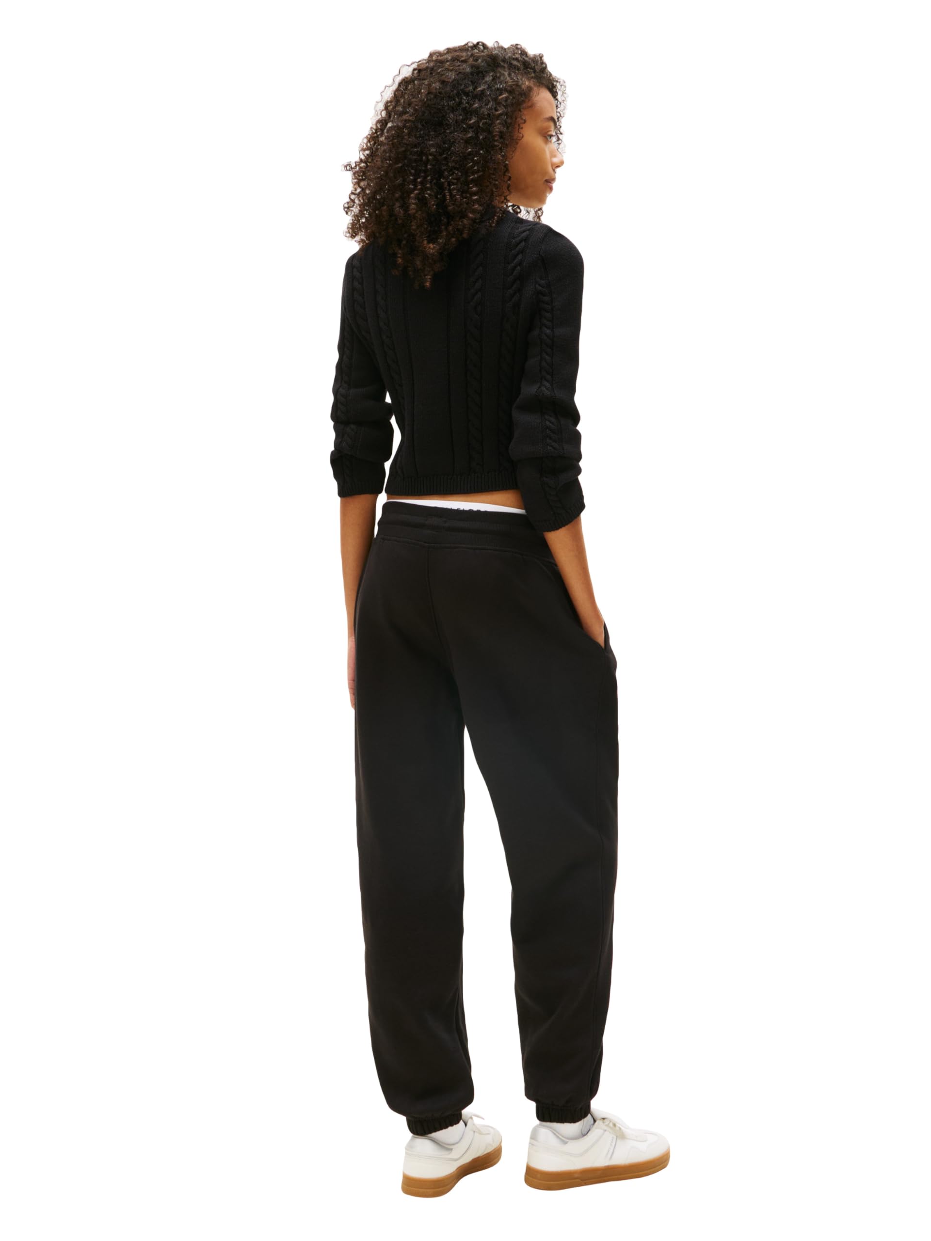 Tommy Jeans Relaxed Script Logo Jogger Sweatpants, with Drawstring Ties Pantaloni da Tuta Donna