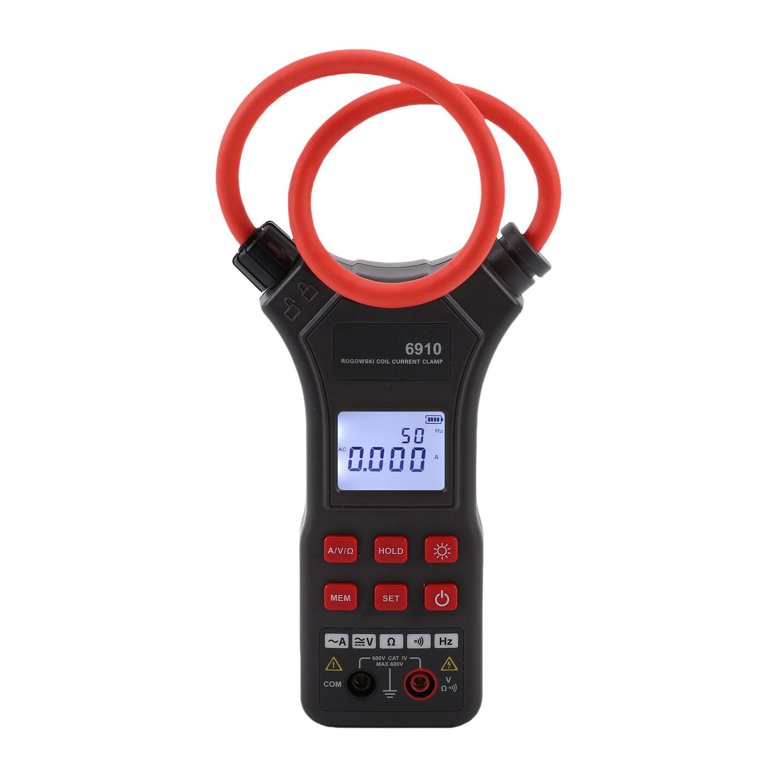 Jeffergarden Pinza Amperimétrica Flexible Medición Sin Contacto 0-10000A CA Linterna Probador Corriente para Cableado Densos ABS