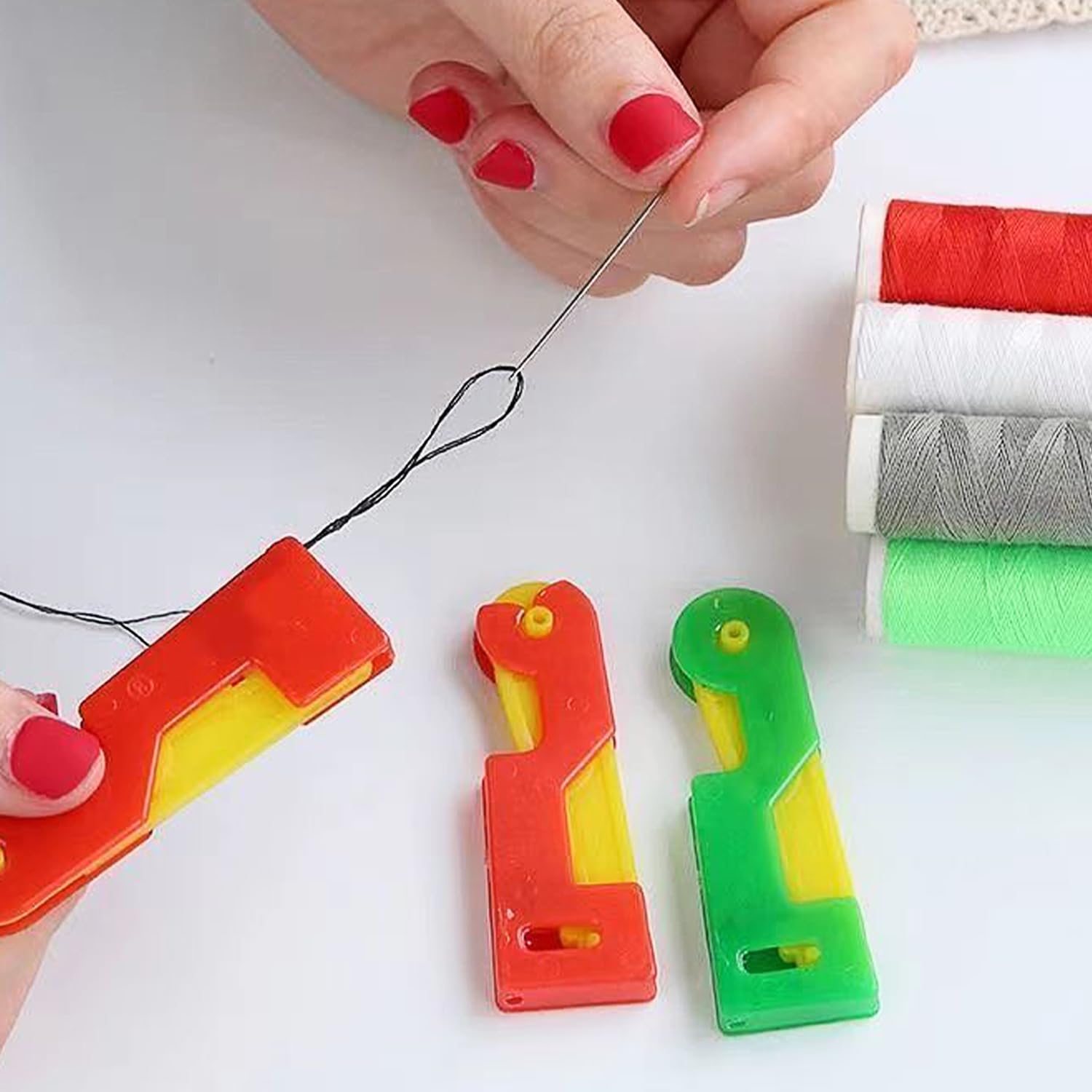 Enhebrador automático de agujas, enhebradores de agujas, enhebrador rápido para coser a mano y bricolaje para todos los entusiastas de la costura (B-6 piezas)