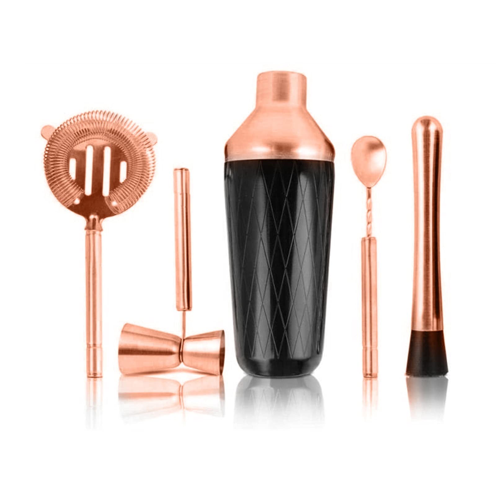 Coctelera de cóctel kit de bartender Cocktail Shaker Bar set con accesorios - Kit de martini con jigger de medición y cuchara de mezcla, colador, herramientas de barra profesional de Muddler Ideal par
