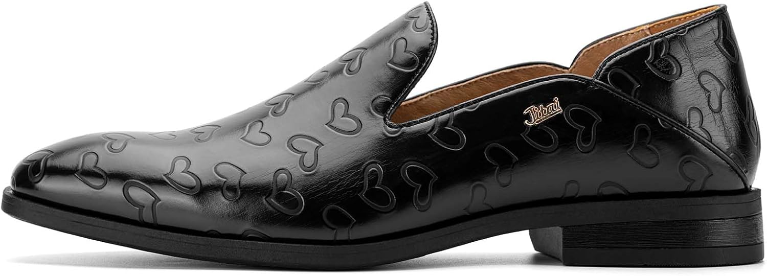 JITAI Men's Dress Shoes - Casual Rubber & Leather Loafers for Men - Fashion Business Formal Wear