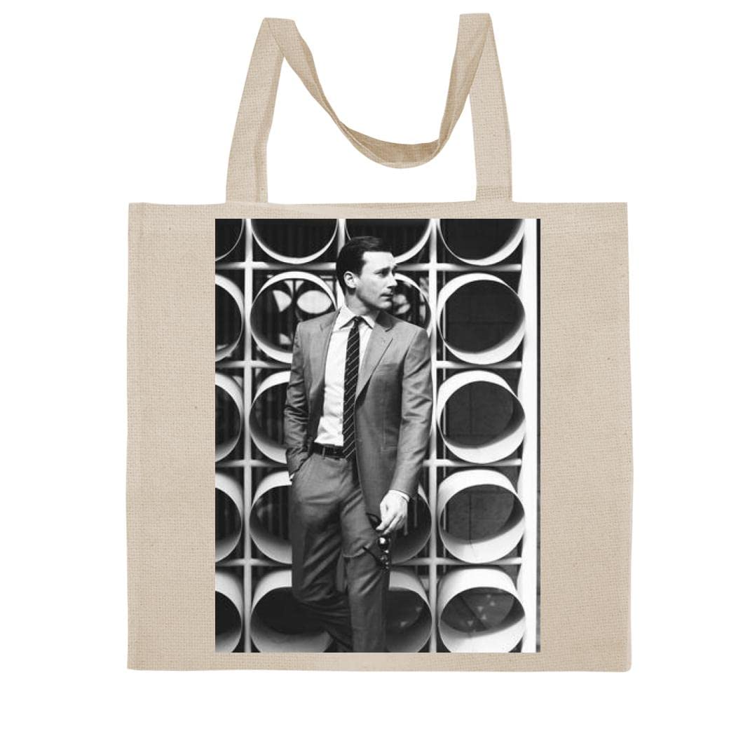 FC Carino Jon Hamm - A Nice Graphic Cotton Canvas Tote Bag FCA #FCAG470335, Natural, 15X16